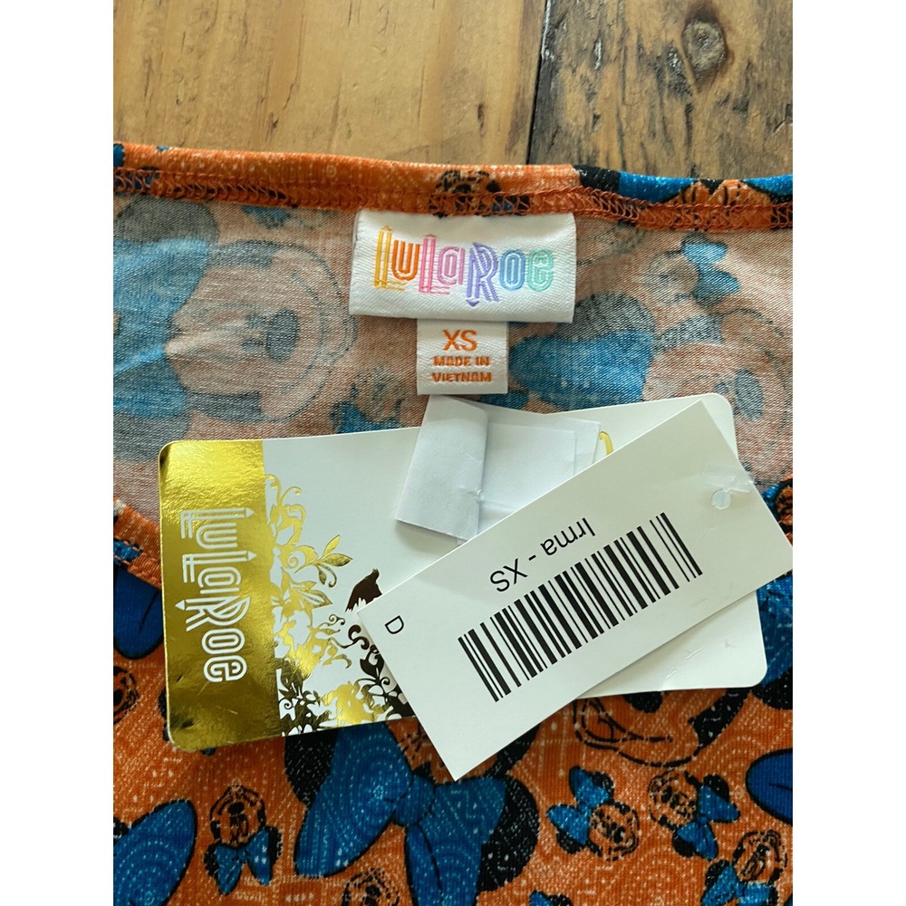 NWT! Women's XS Disney Orange Blue Minnie Mouse IRMA Tunic by Lularoe - Picture 6 of 8